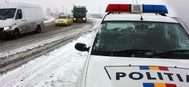 Prima ninsoare, la Giurgiu. Cum se circulă pe DN 5 și pe alte drumuri din județ