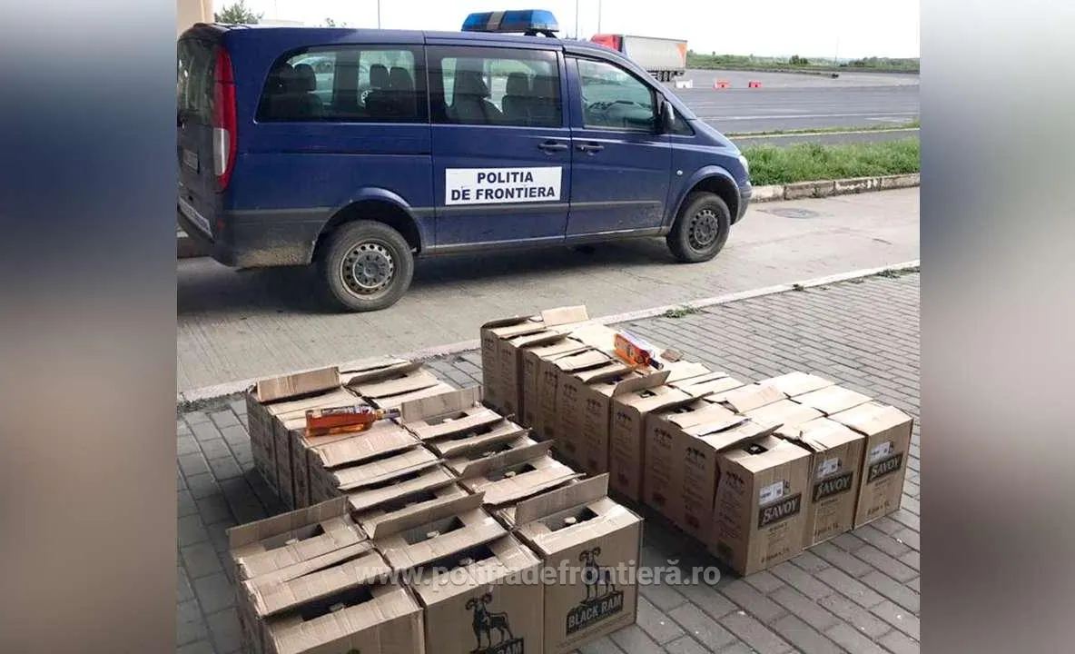 276 de sticle cu alcool, descoperite la Giurgiu