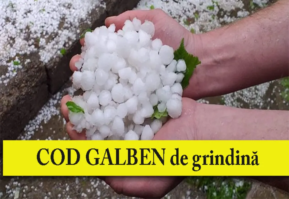 Zone întregi din județul Giurgiu, sub Cod galben de grindină. Sunt așteptate și furtuni și vijelii
