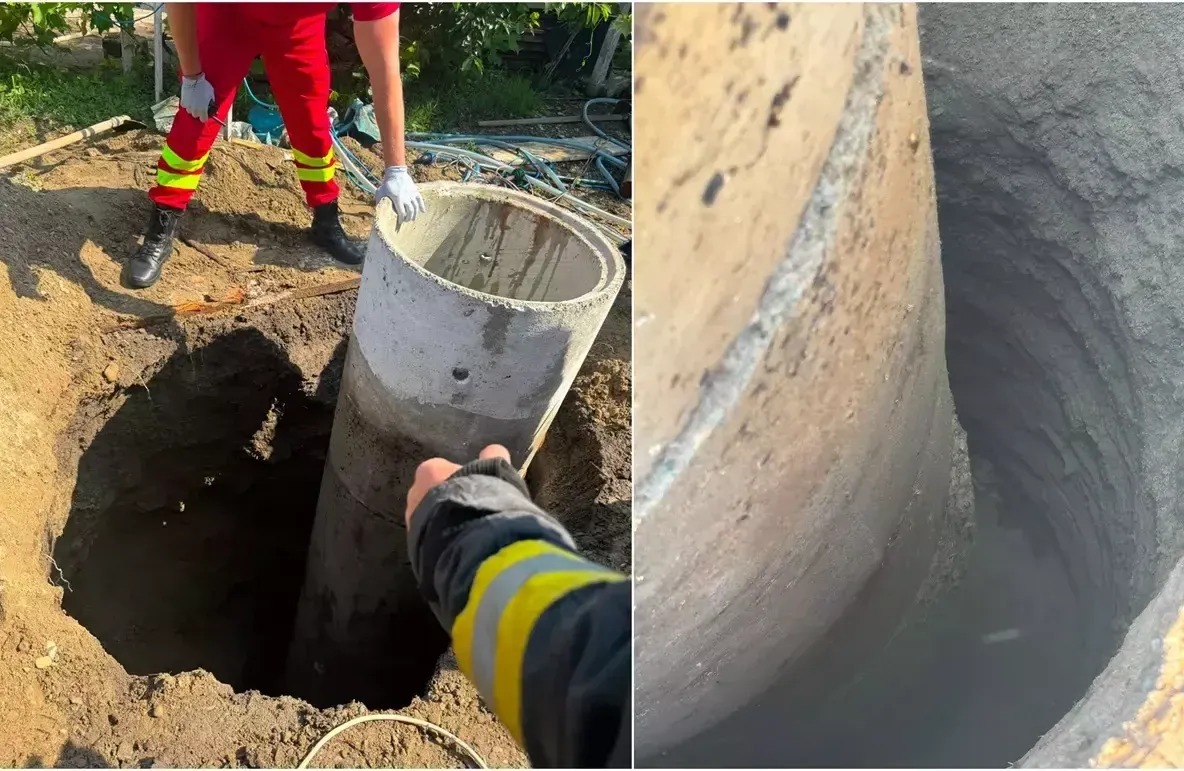 Fetiță de 8 ani, căzută într-o fântână aflată în construcție. Intervenție de amploare a pompierilor în Vrancea