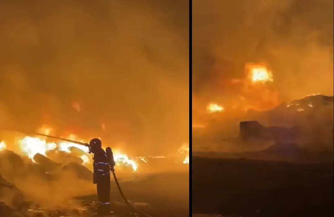 Incendiu devastator la un depozit de mase plastice din Giurgiu. S-a emis Ro Alert - VIDEO
