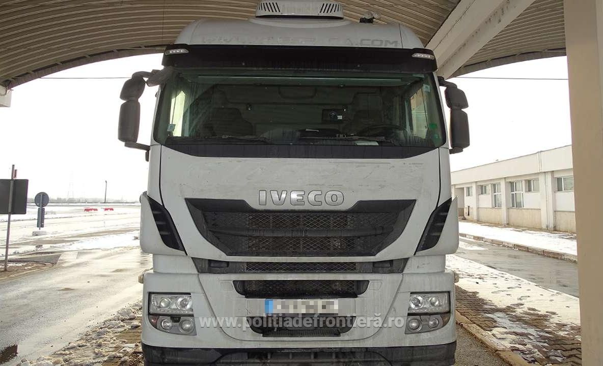 Autocamion căutat în Spania, descoperit la Giurgiu