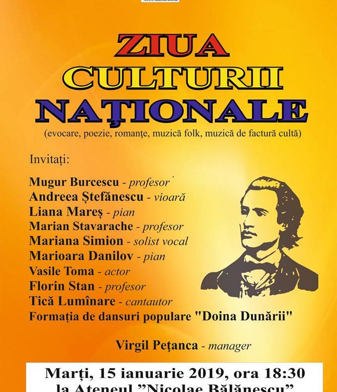 Manifestări la Giurgiu, de Ziua Culturii Naționale