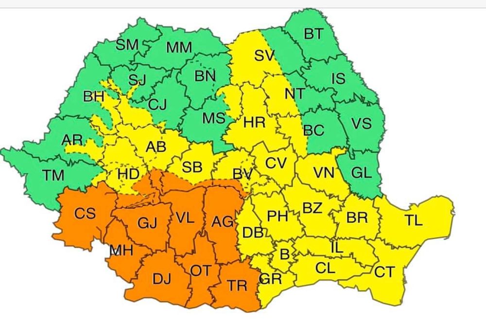 Cod portocaliu de lapoviță și ninsoare