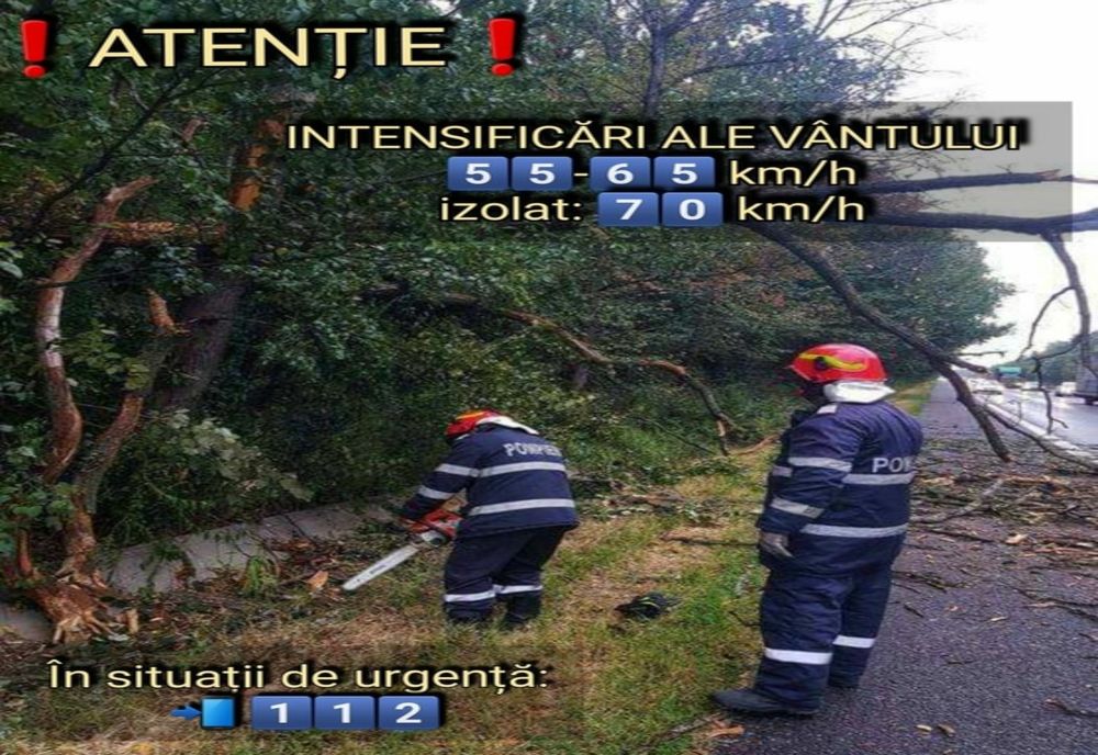 Meteorologii anunţă vânt puternic la Giurgiu. ISU vă sfătuiește cum să vă comportați