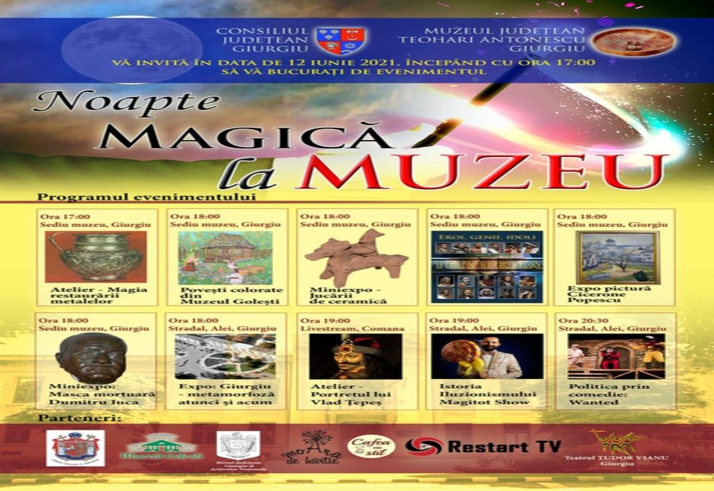 Noaptea muzeelor 2021. Iluzionistul Magitot vine în parcul Alei din Giurgiu