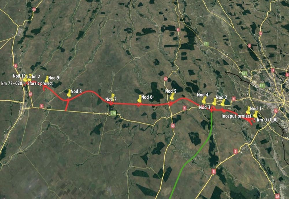 Autostrada Bucureşti-Alexandria- noduri rutiere şi traseul aprobat
