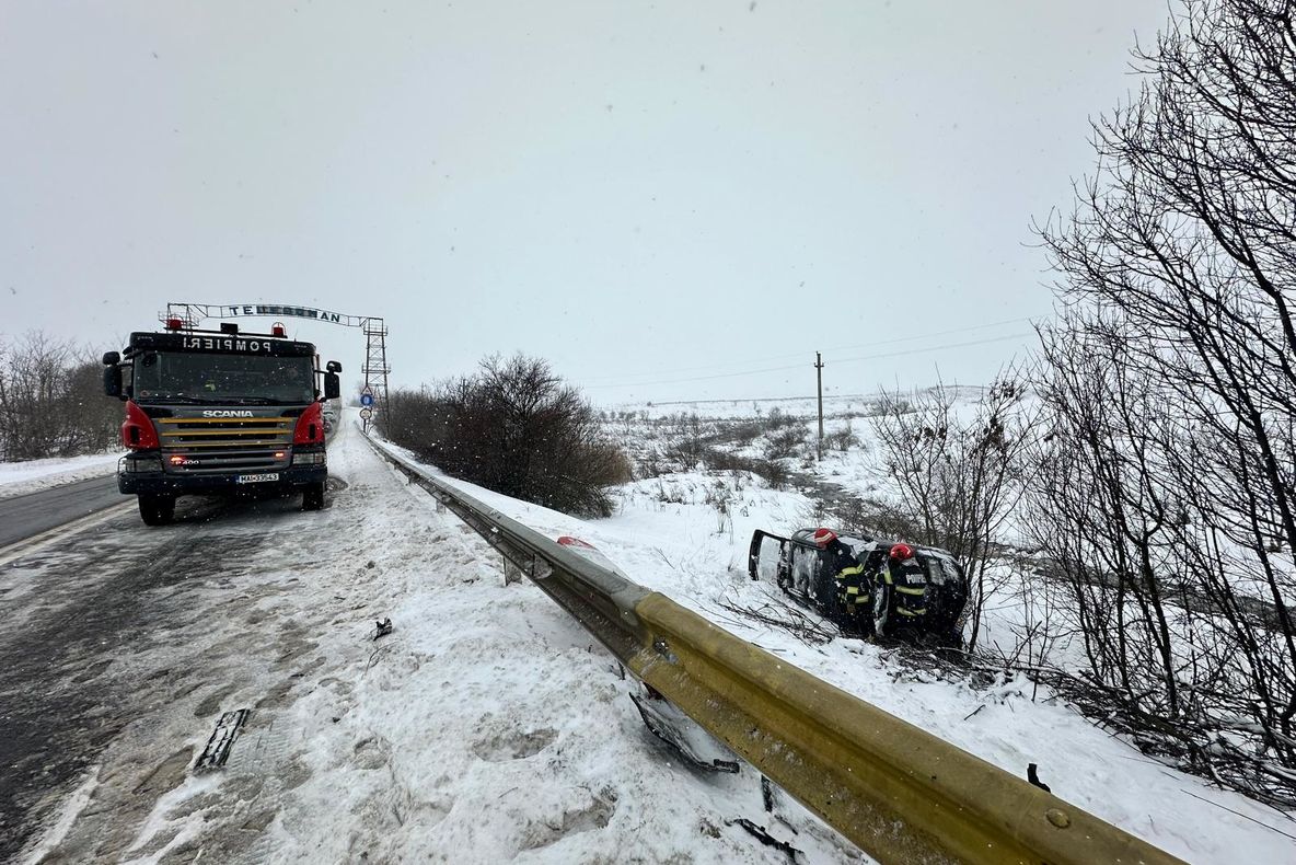 Accident grav pe E70, între Teleorman și Giurgiu. Un bărbat a fost rănit și transportat la spital FOTO