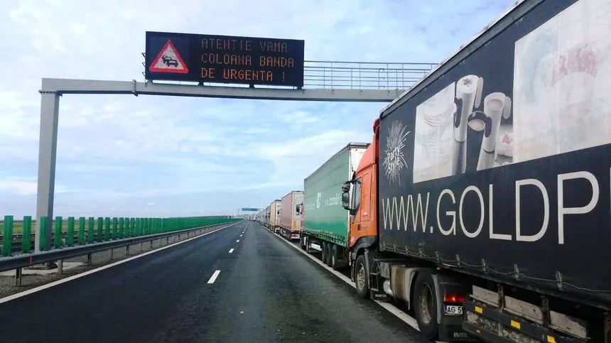 CNAIR a extins două benzi pentru camioane în Vama Giurgiu