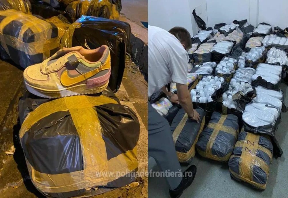 Sute de articole textile și încălțăminte, confiscate la Punctul de Trecere a Frontierei Giurgiu 