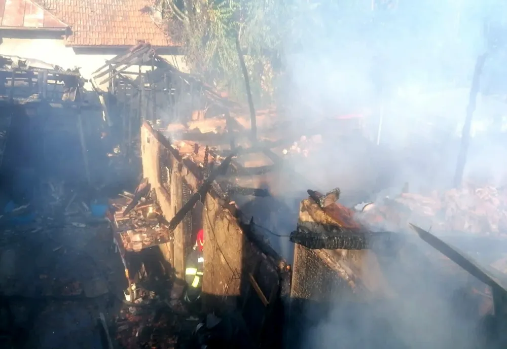 Incendiu violent la Malu. Proprietarul s-a intoxicat cu fum
