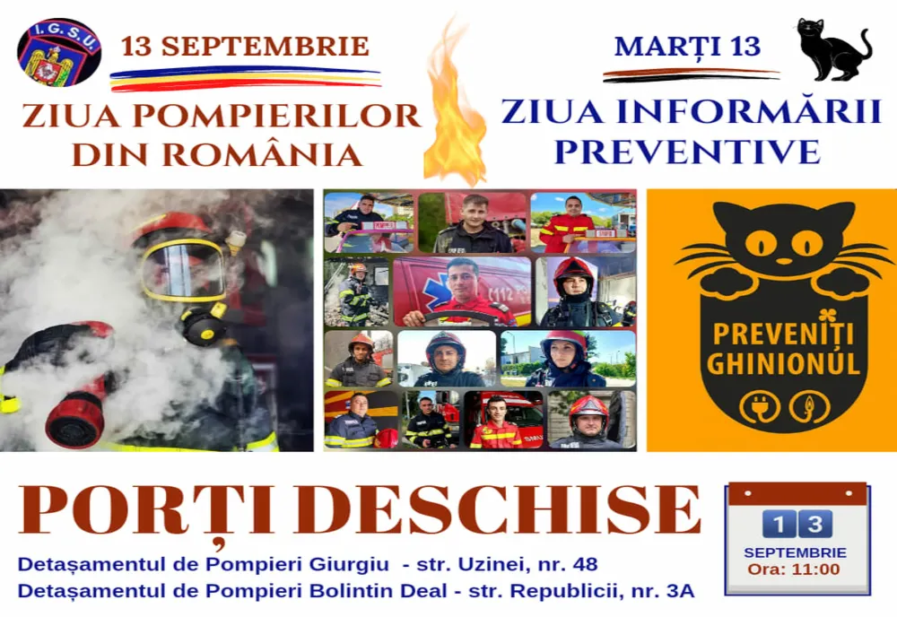 Porţi deschise la ISU Giurgiu, de Ziua Pompierilor
