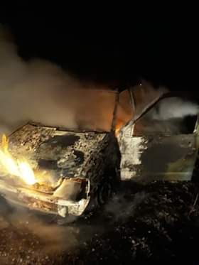 autoturism în flăcări