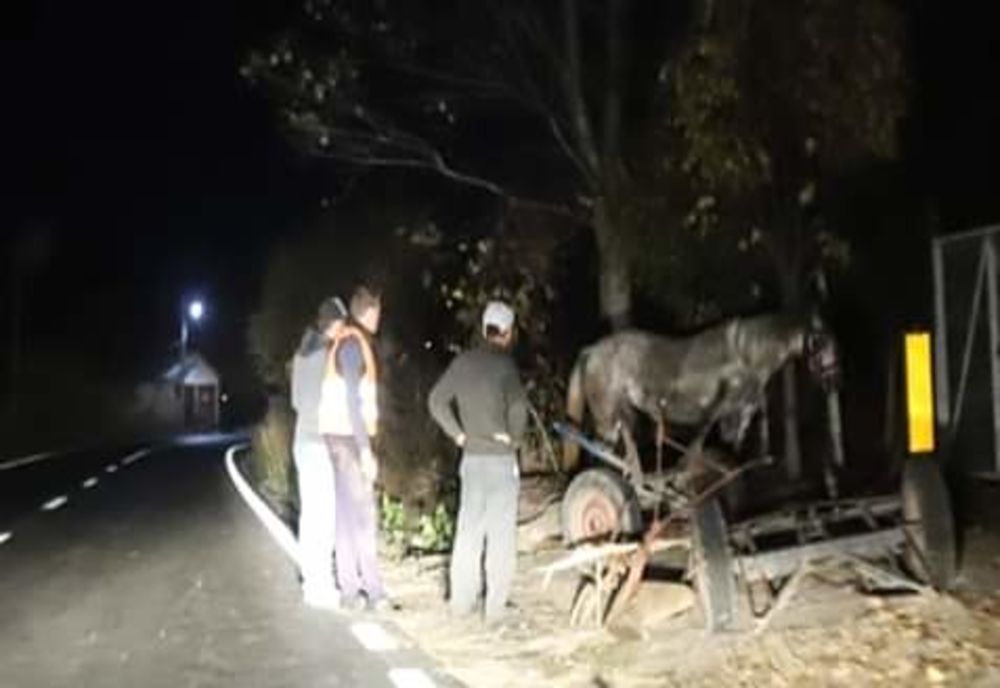 Coliziune între un microbuz și o căruță pe DJ 507