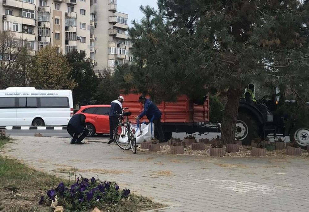 Sacii cu nisip și sare, din noi pe străzile din municipiul Giurgiu