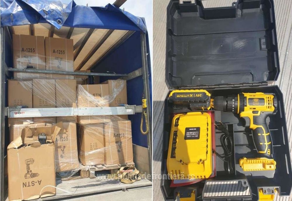1.000 de bormașini electrice, cu documente false,  descoperite de poliţiştii de frontieră de la PTF Giurgiu 
