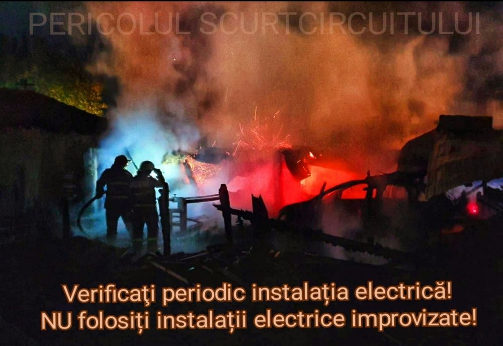 Acoperișul unei case din Prundu a ars în noaptea de Crăciun