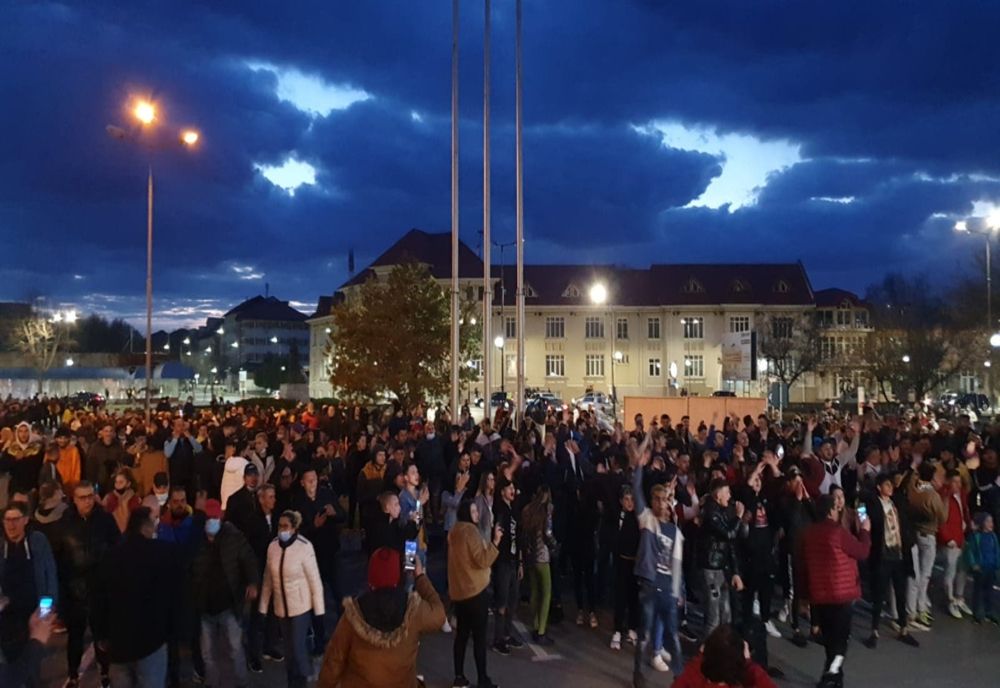 Protest împotriva măsurilor anti-covid în Giurgiu - Video