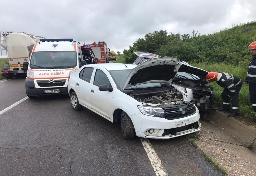 Accident cu trei autovehicule implicate pe DN 61, între Ghimpați și Letca Nouă. Trei persoane, transportate la spital