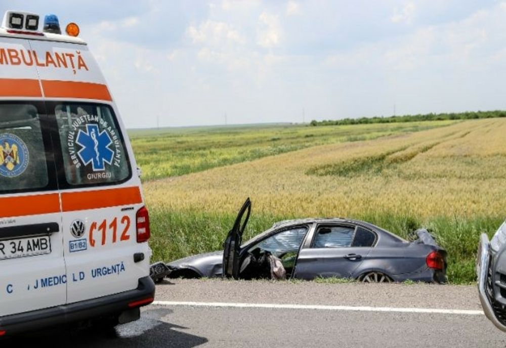 Accident rutier pe DN 5, O persoană a avut nevoie de îngrjiri medicale fiind transportată la spital