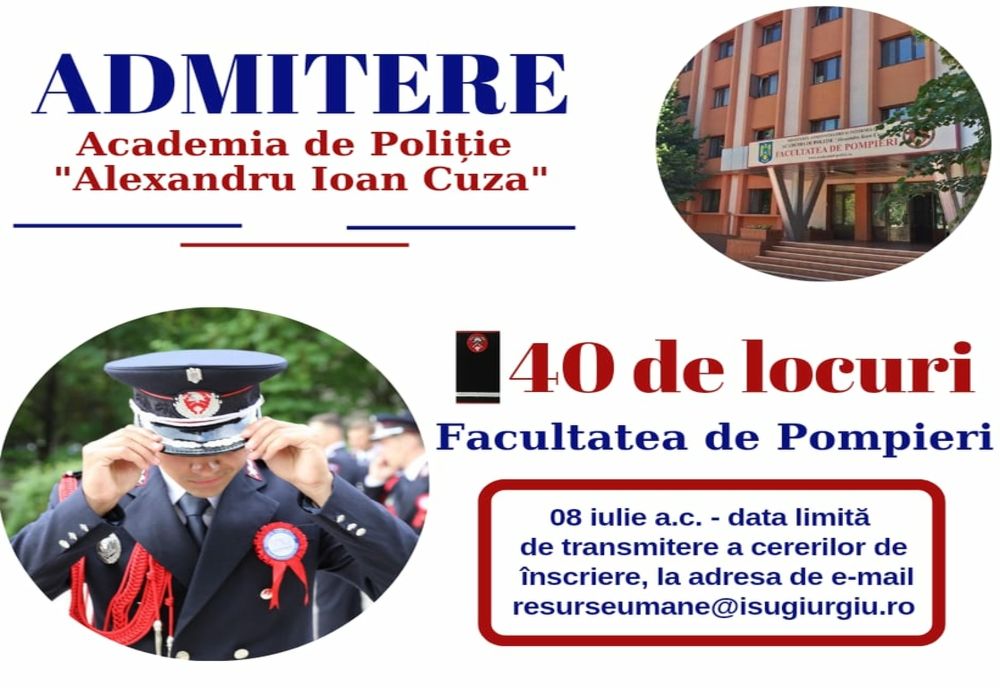 Au început înscrierile pentru Facultatea de Pompieri