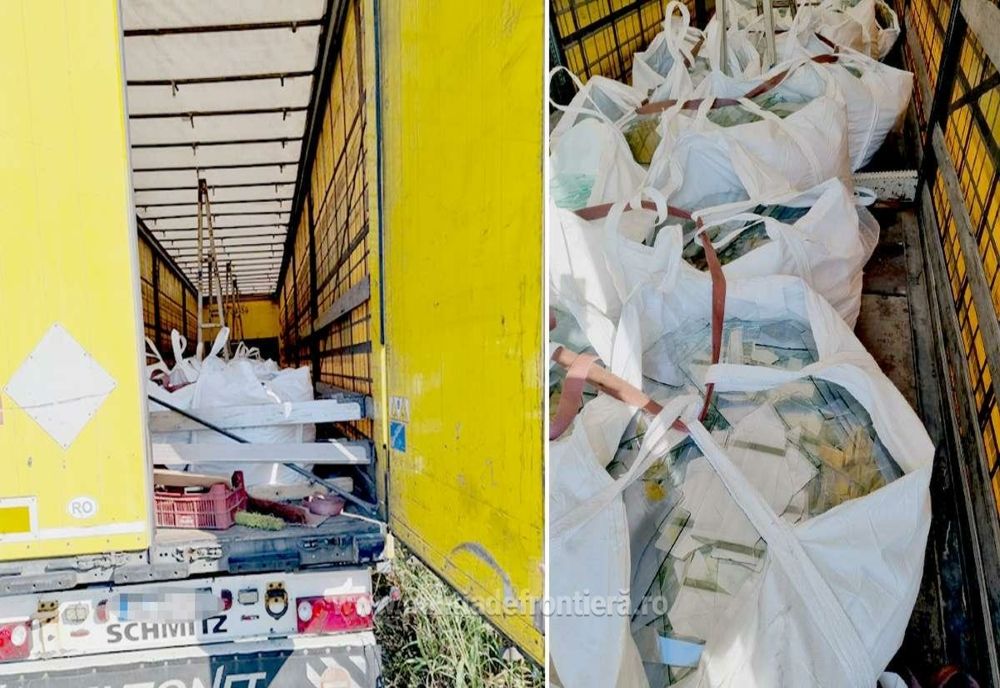 Peste 11 tone deşeuri de sticlă, oprite în P.T.F. Giurgiu 