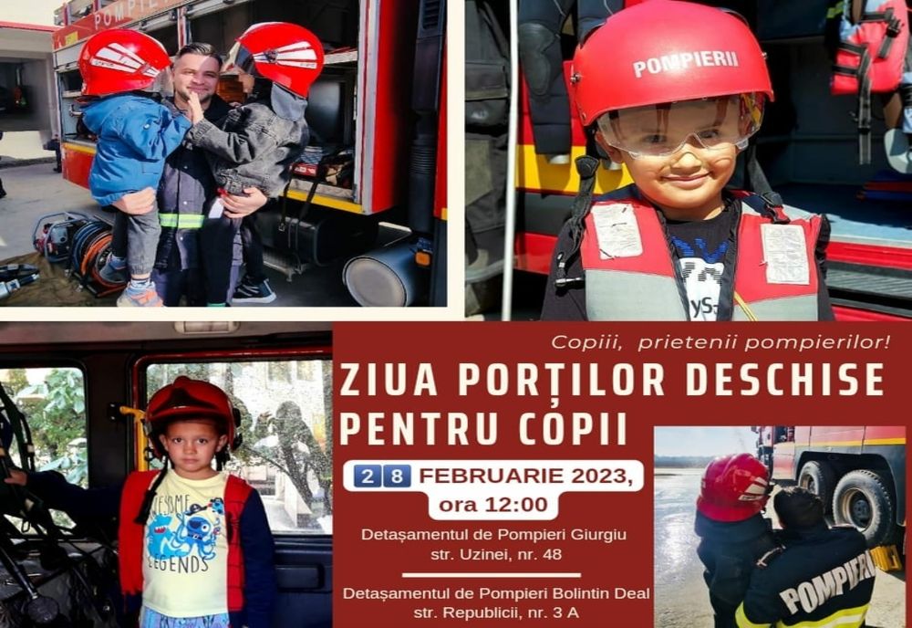 Ziua Porţilor Deschise pentru copii, la ISU Giurgiu 