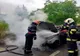Un BMW a luat foc pe o stradă din Gostinu