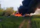 Giurgiu. Incendiu de mase plastice, anvelope şi vegetaţie uscată, la Bolintin Deal. Incendiu a pus în pericol două conducte de gaze