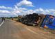 Un TIR încărcat cu cereale s-a răsturnat pe DN 41 