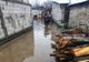 Stradă din Giurgiu, inundată din cauza precipitațiilor abundente