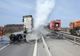Giurgiu. Incendiu la un cap tractor, pe A1. Sunt mari degajări de fum
